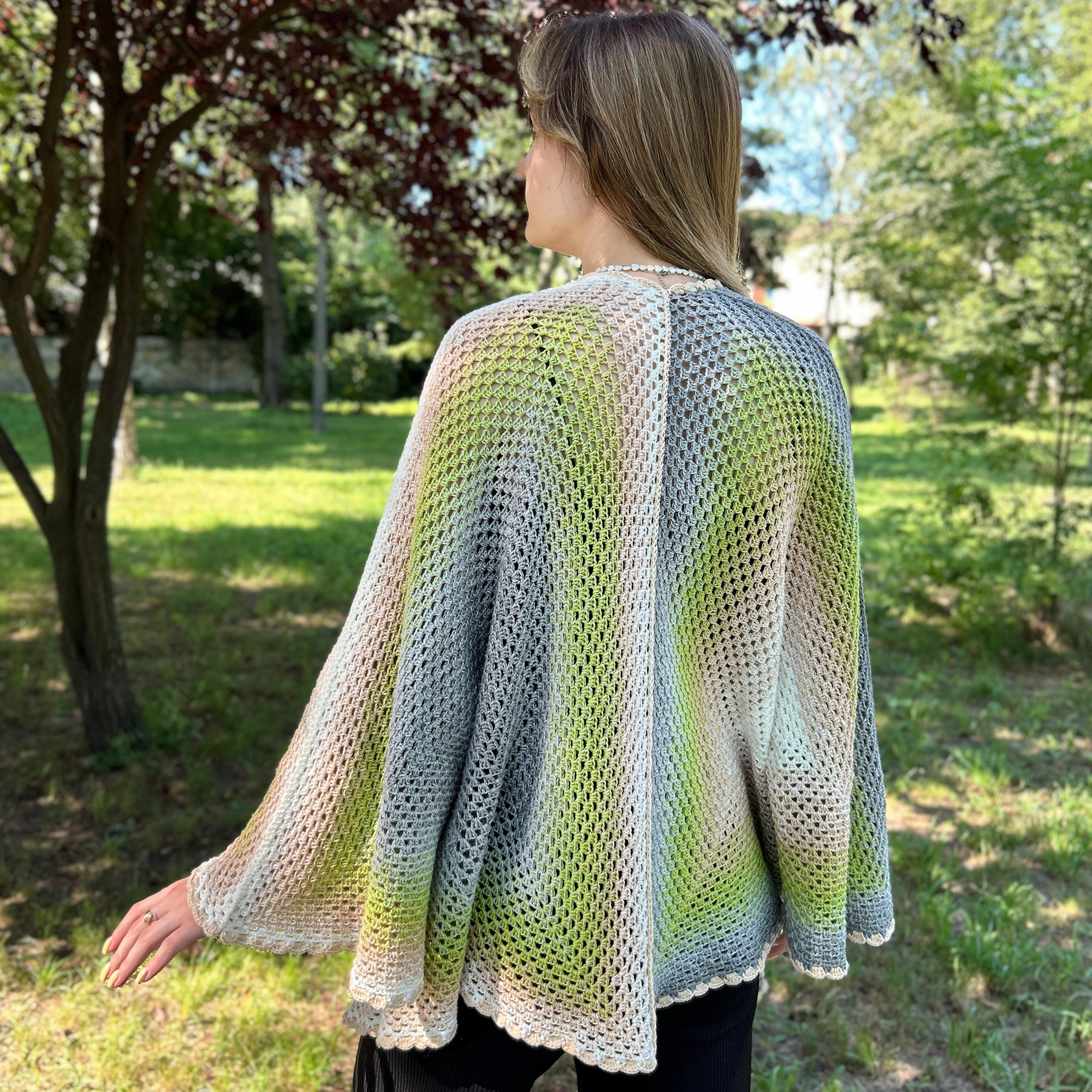 Granny Hexagon Cardigan Crochet Kit (skill level Beginner)