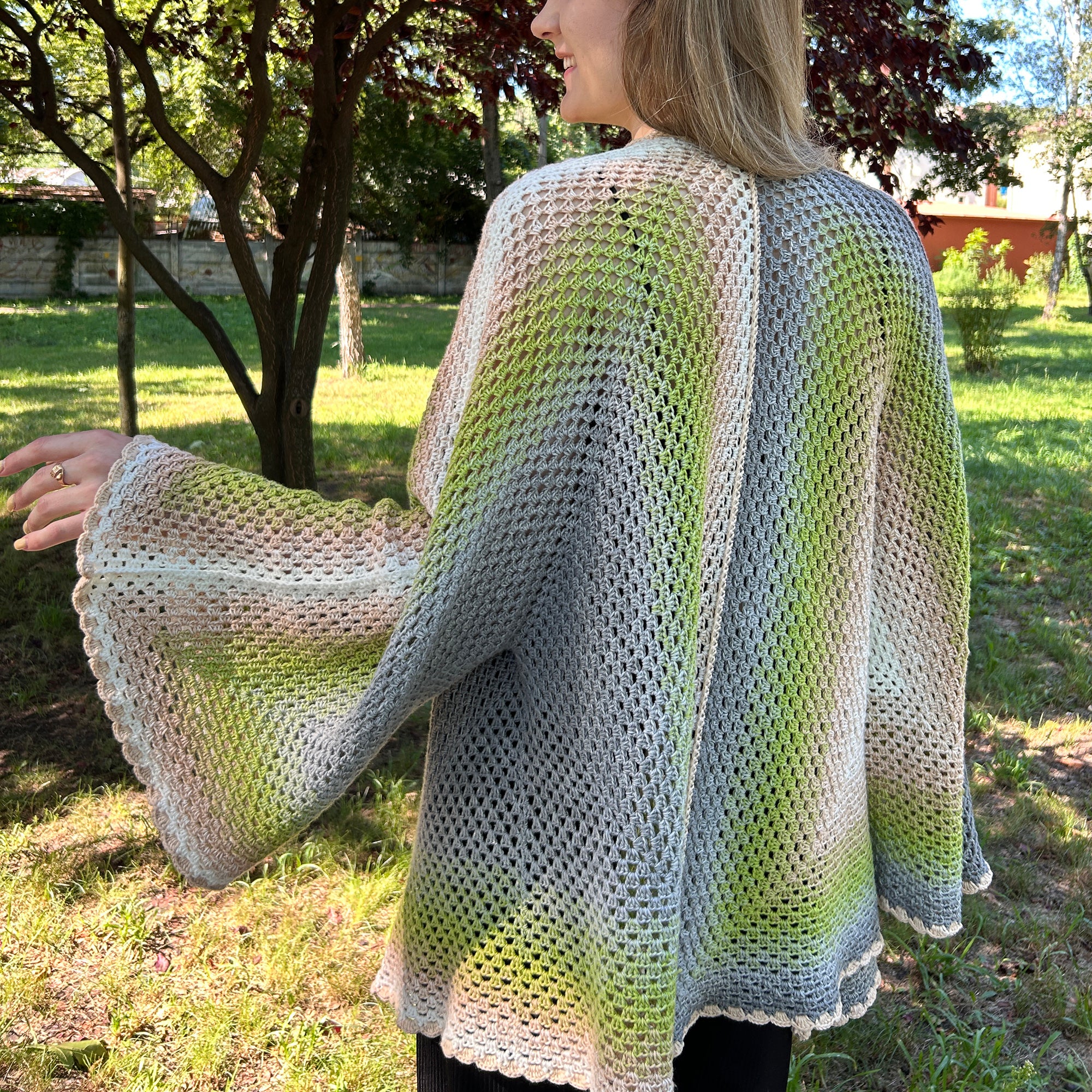 Granny Hexagon Cardigan Crochet Kit (skill level Beginner)