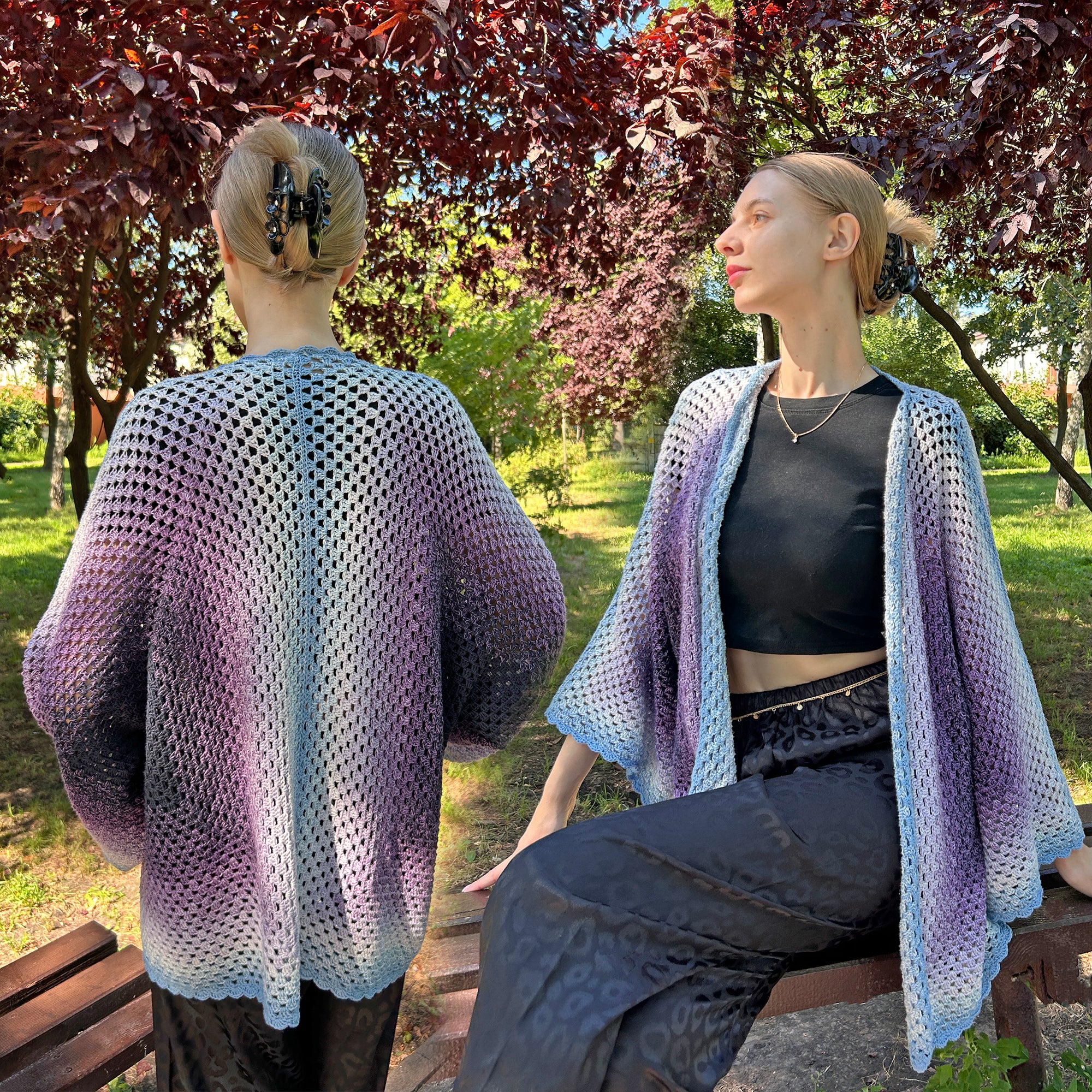 Granny Hexagon Cardigan Crochet Kit (skill level Beginner)