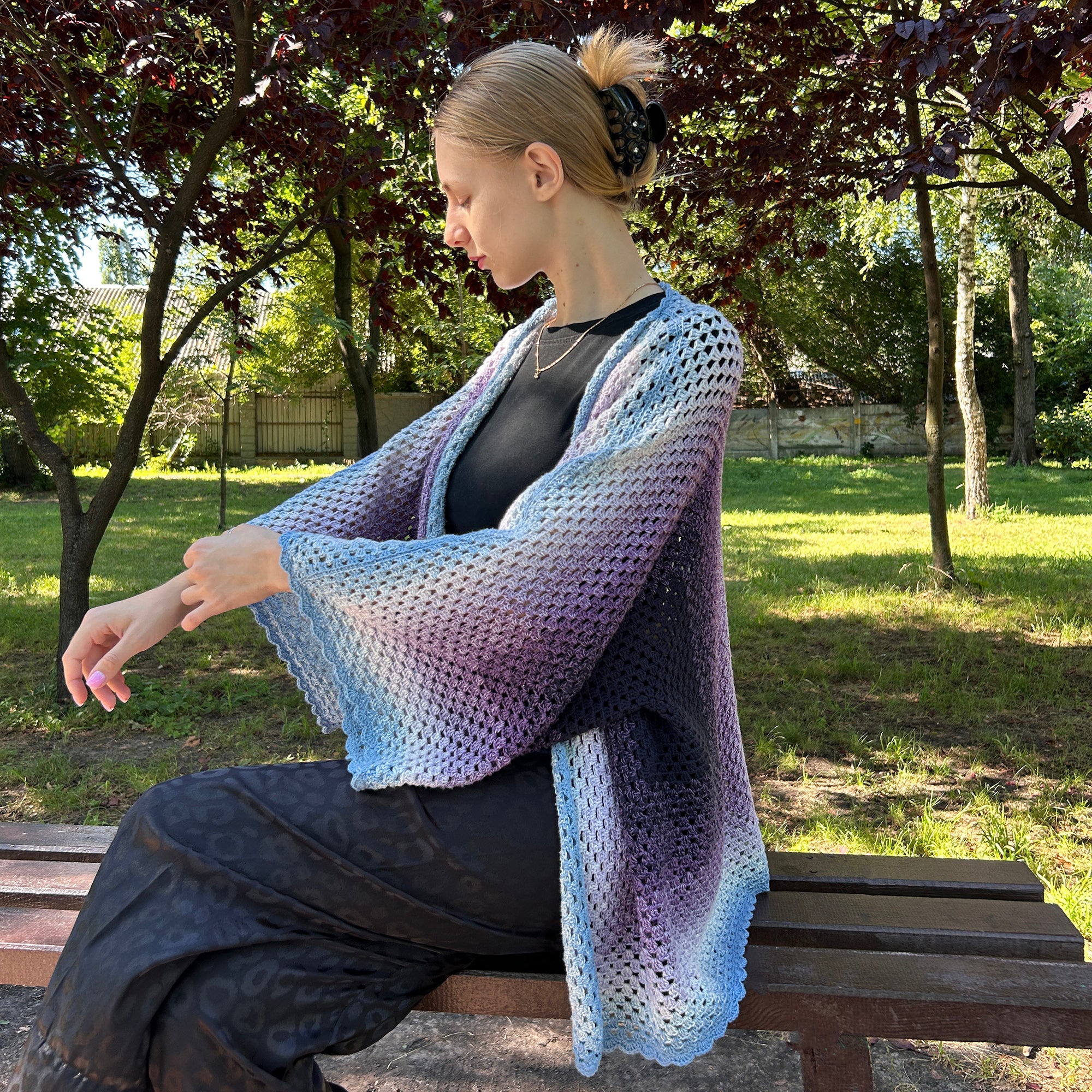 Granny Hexagon Cardigan Crochet Kit (skill level Beginner)