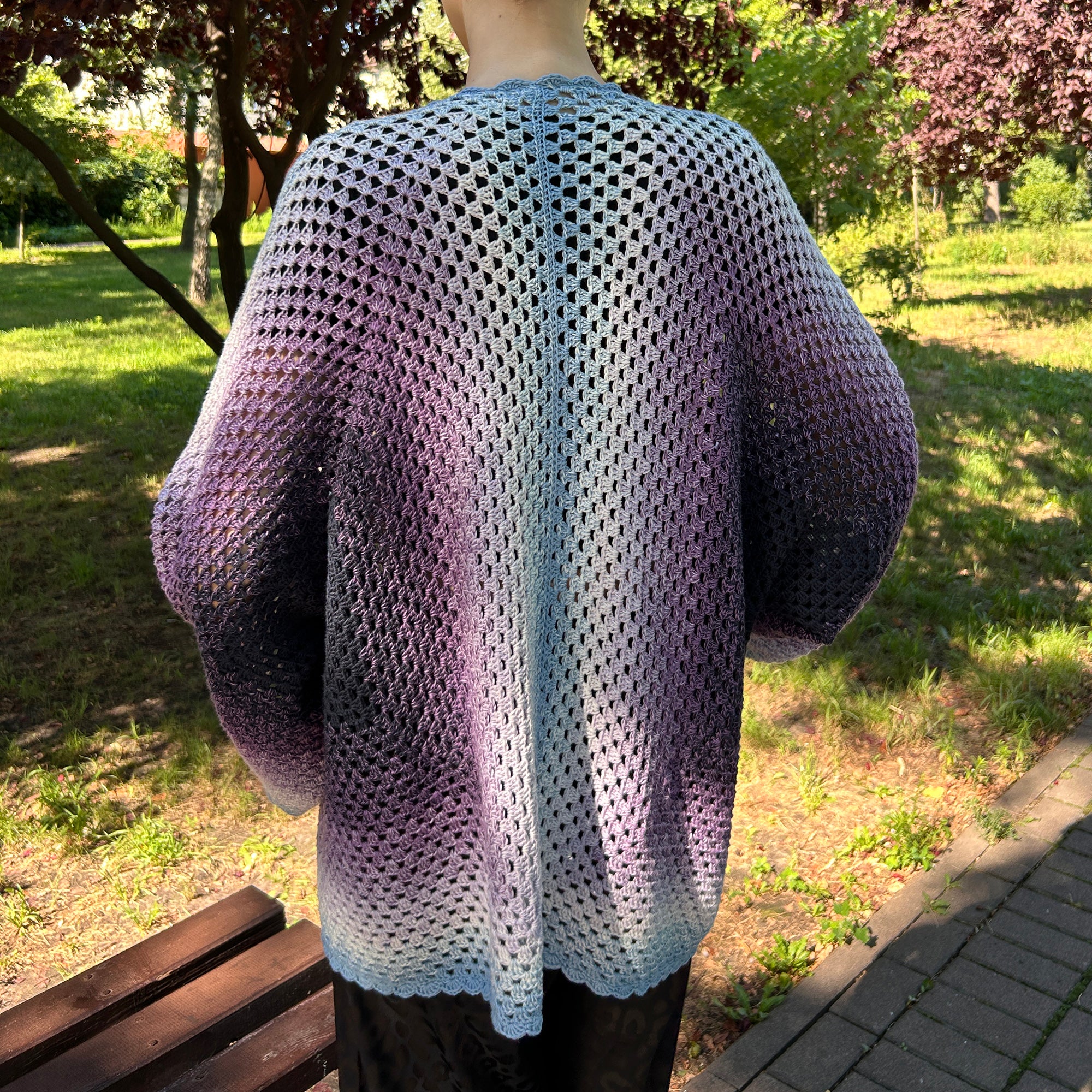 Granny Hexagon Cardigan Crochet Kit (skill level Beginner)