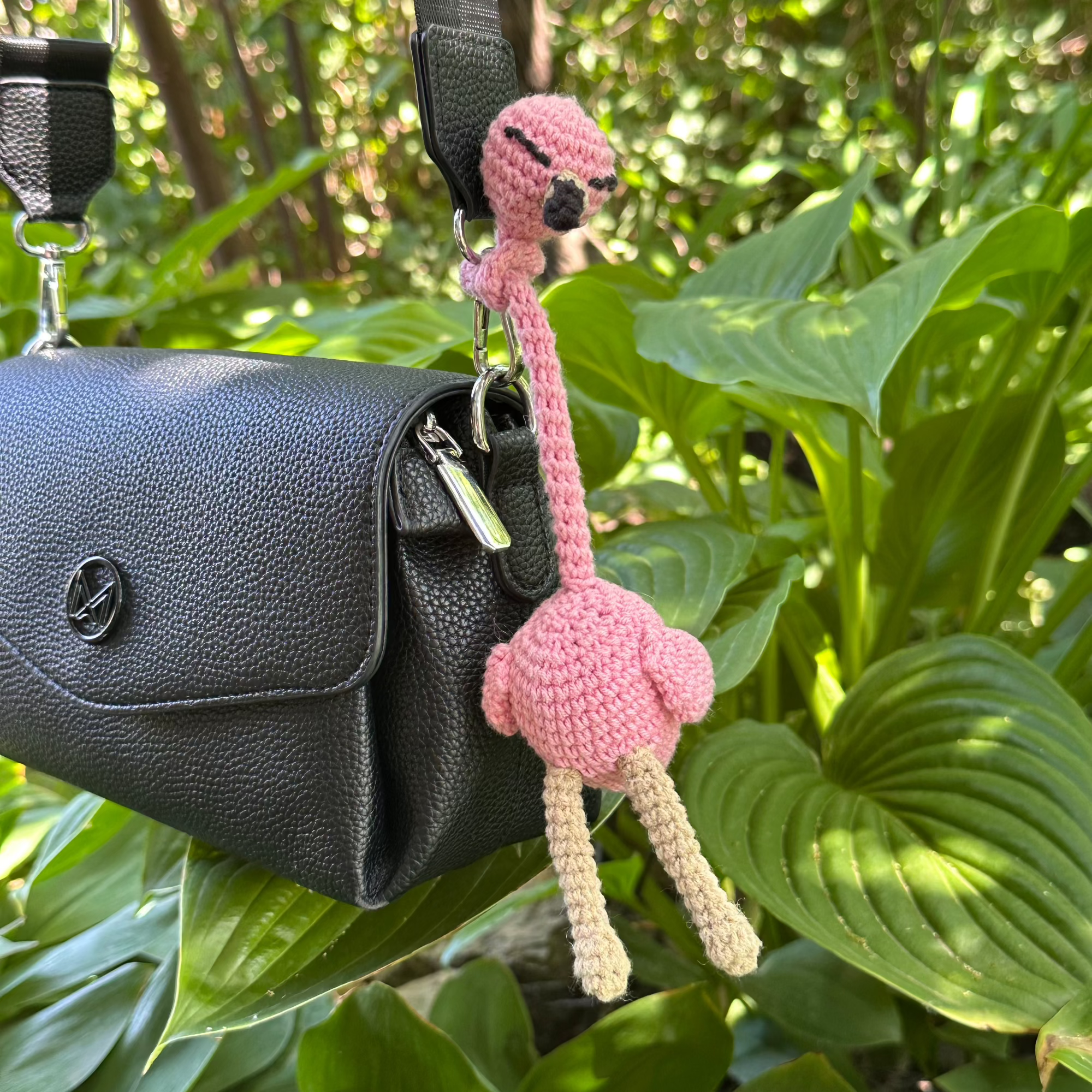 FLAMINGO BAG CHARM Crochet Pattern (skill level beginner)