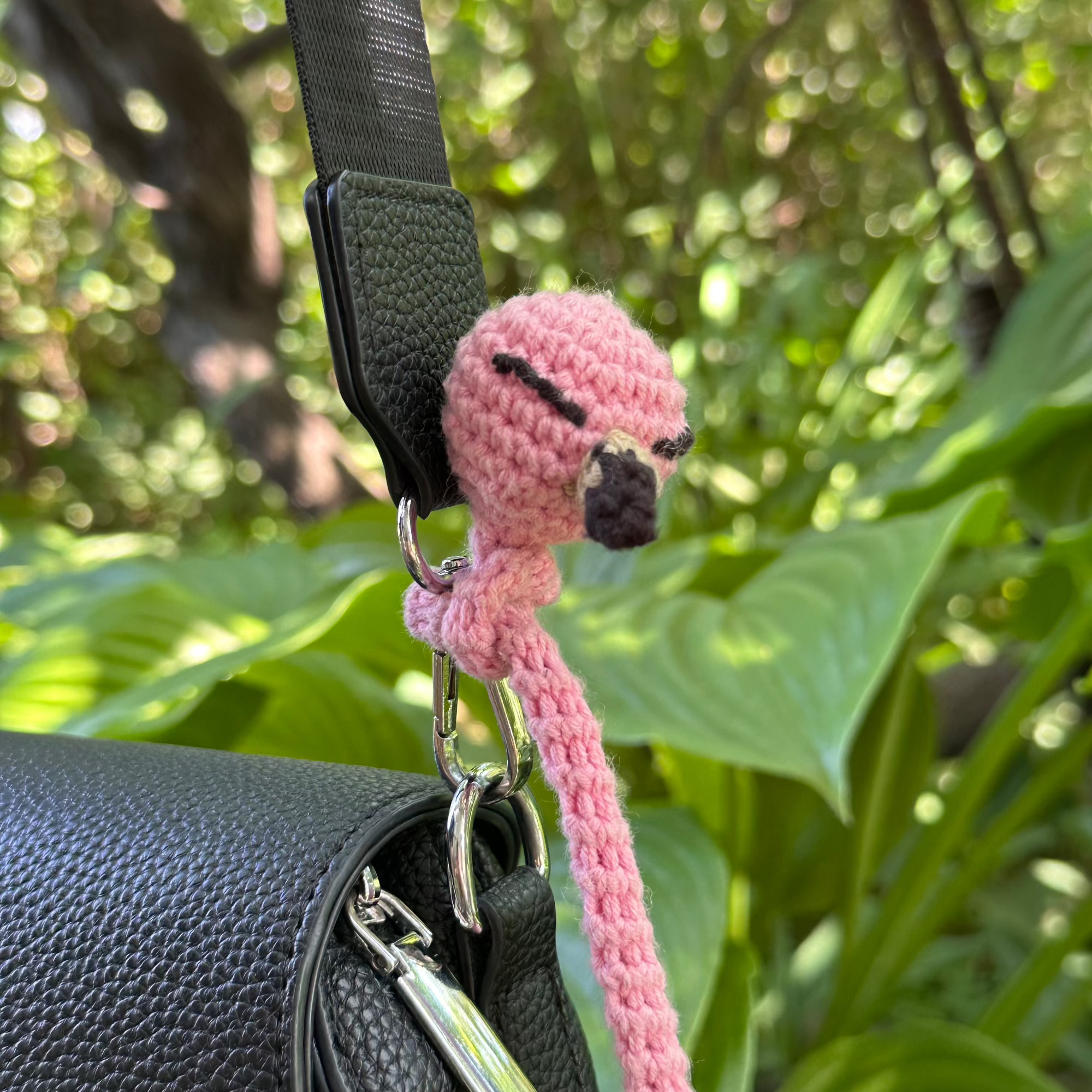 FLAMINGO BAG CHARM Crochet Pattern (skill level beginner)