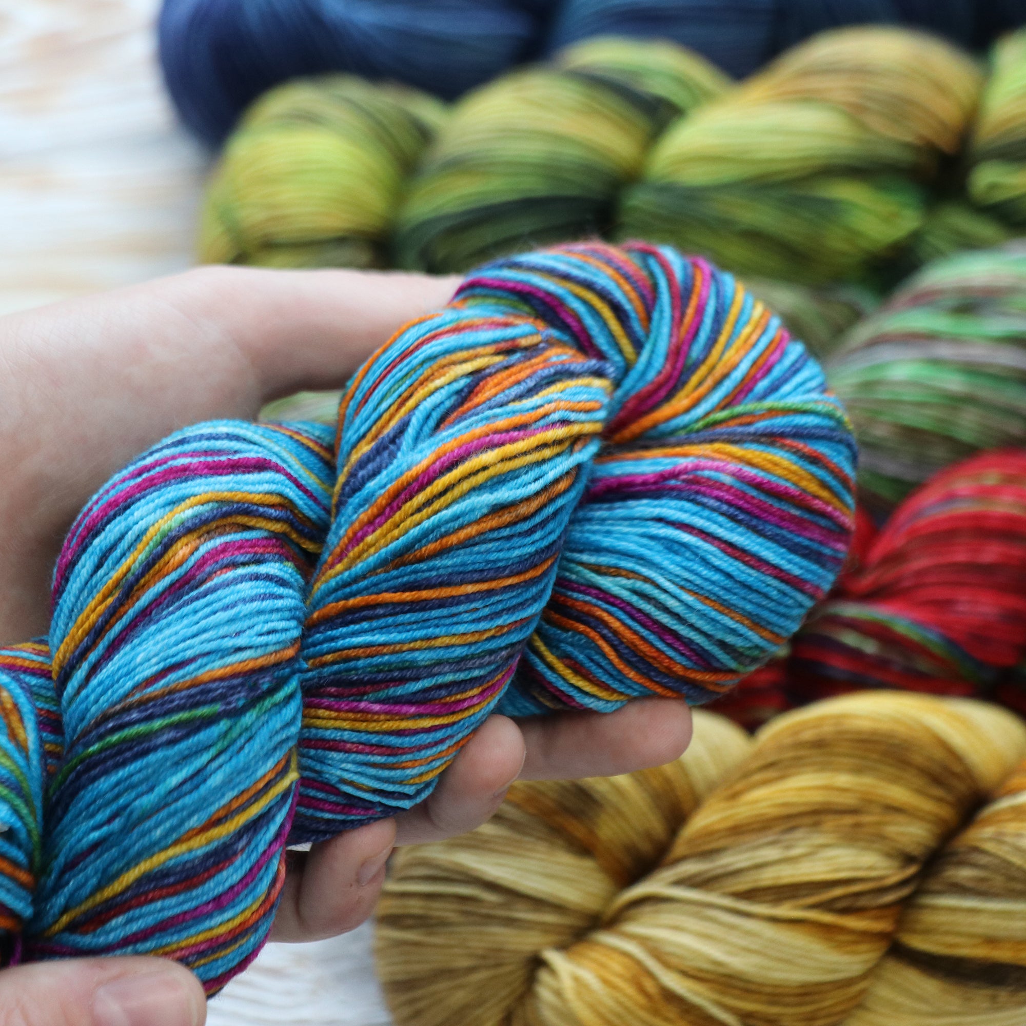 Hand-Dyed Sock Yarn, 9 colors, 3.53 oz / 361 yds