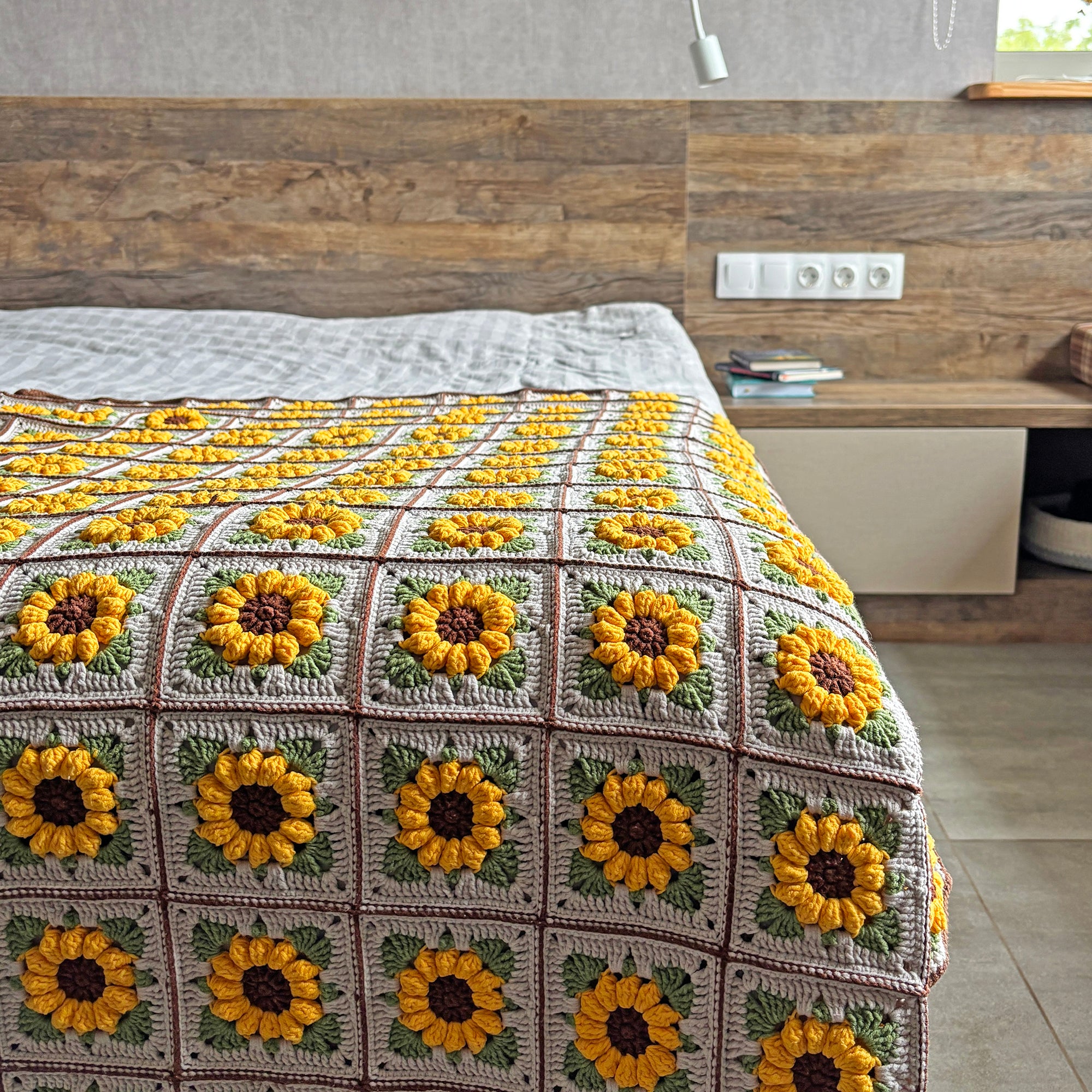SUNFLOWER BLANKET Crochet Pattern (skill level inetrmediate)