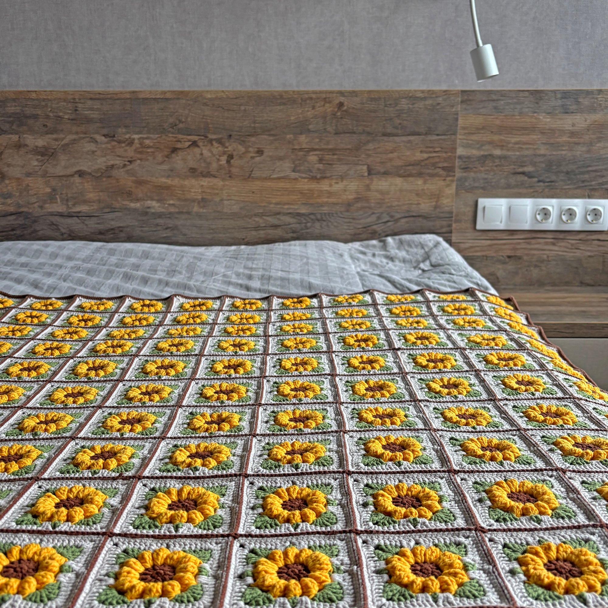 SUNFLOWER BLANKET Crochet Pattern (skill level inetrmediate)