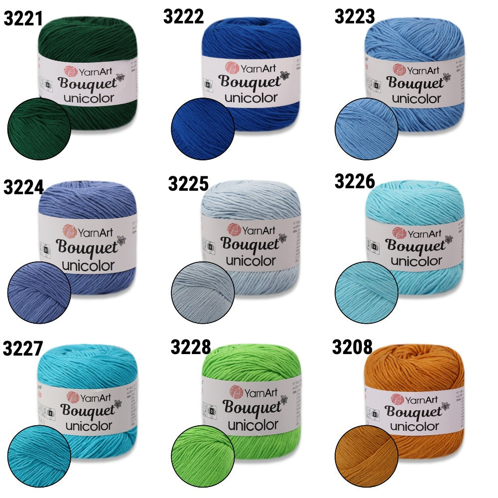 YarnArt Bouquet Unicolor, 27 colors, 3.5 oz / 218 yds