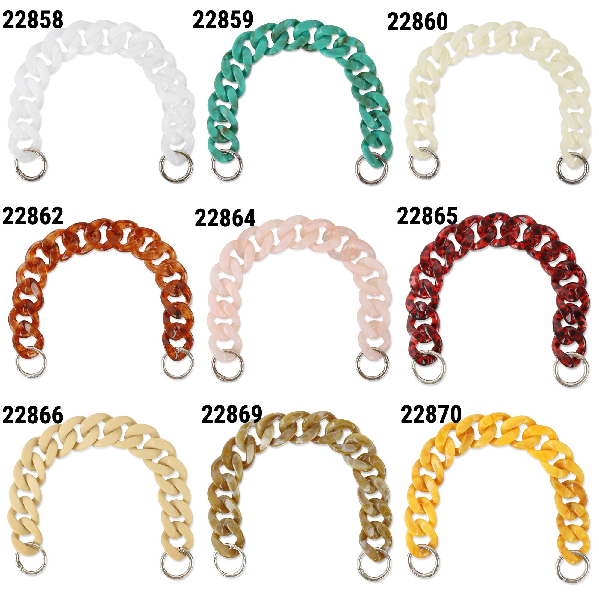 Acrylic Bag Handle - Clear Chunky Chain with Lobster Clasps