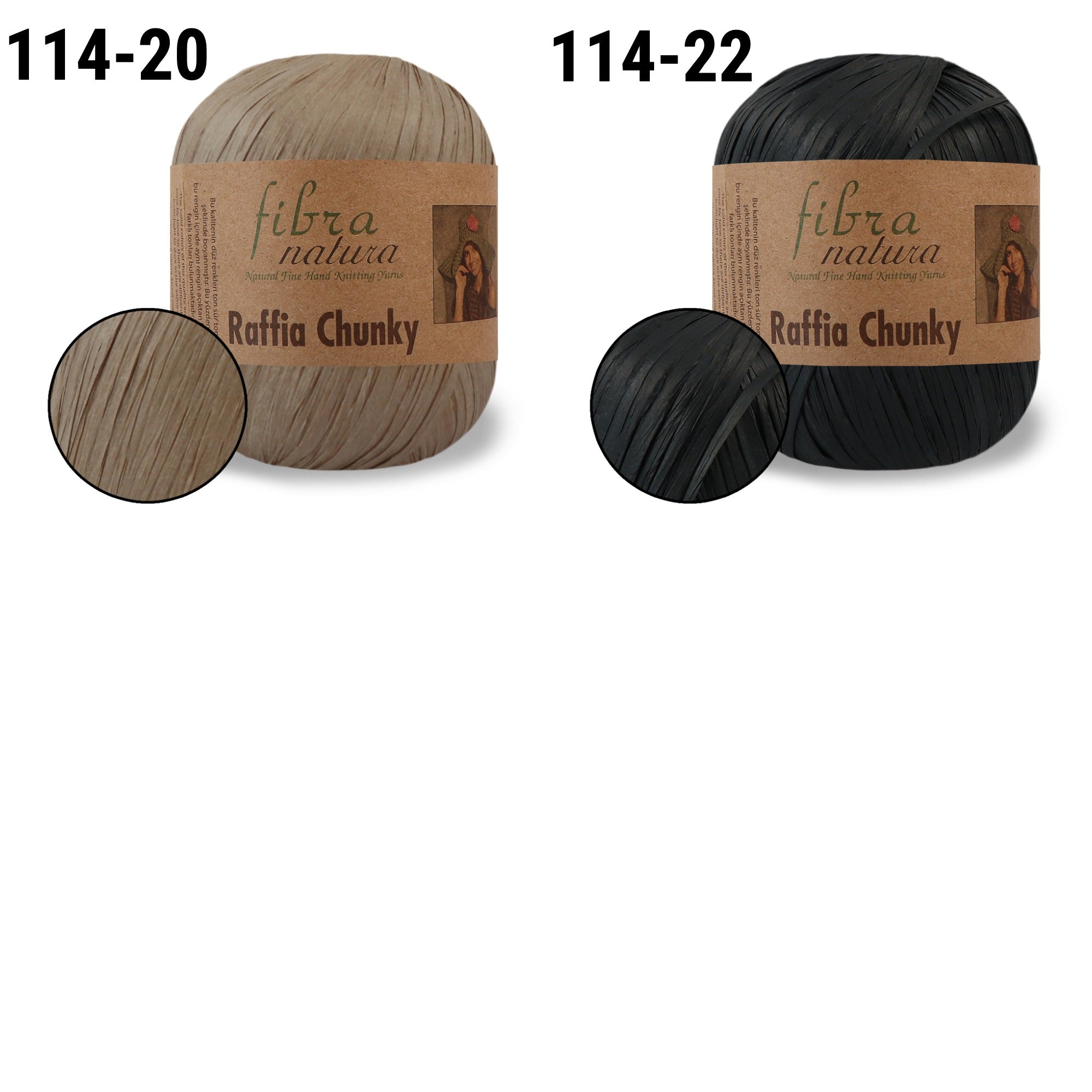 Fibranatura Raffia Chunky, 11 colors, 3.5 oz / 126 yds