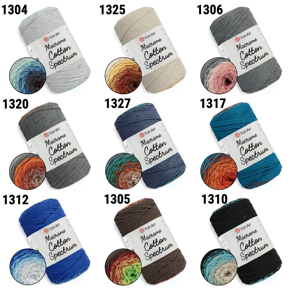 YarnArt Macrame Cotton Spectrum, 18 colors, 8.8 oz / 246 yds