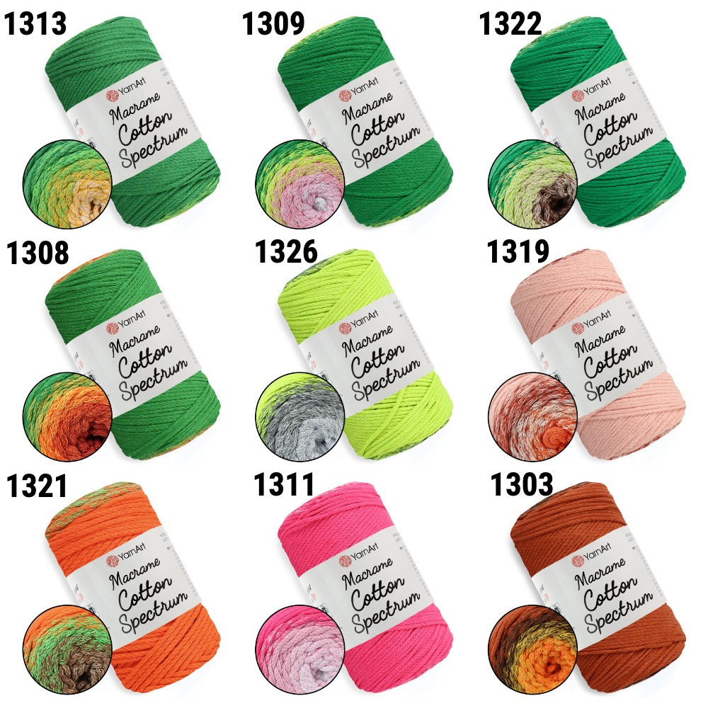 YarnArt Macrame Cotton Spectrum, 18 colors, 8.8 oz / 246 yds