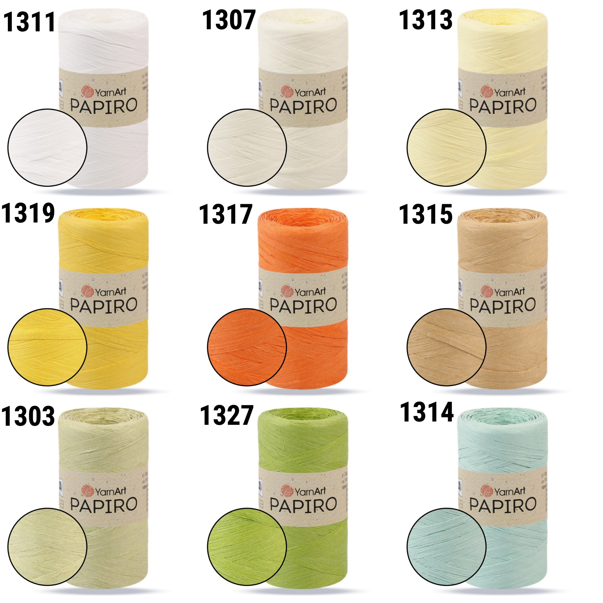 YarnArt Papiro, 22 colors, 3.5 oz / 142 yds