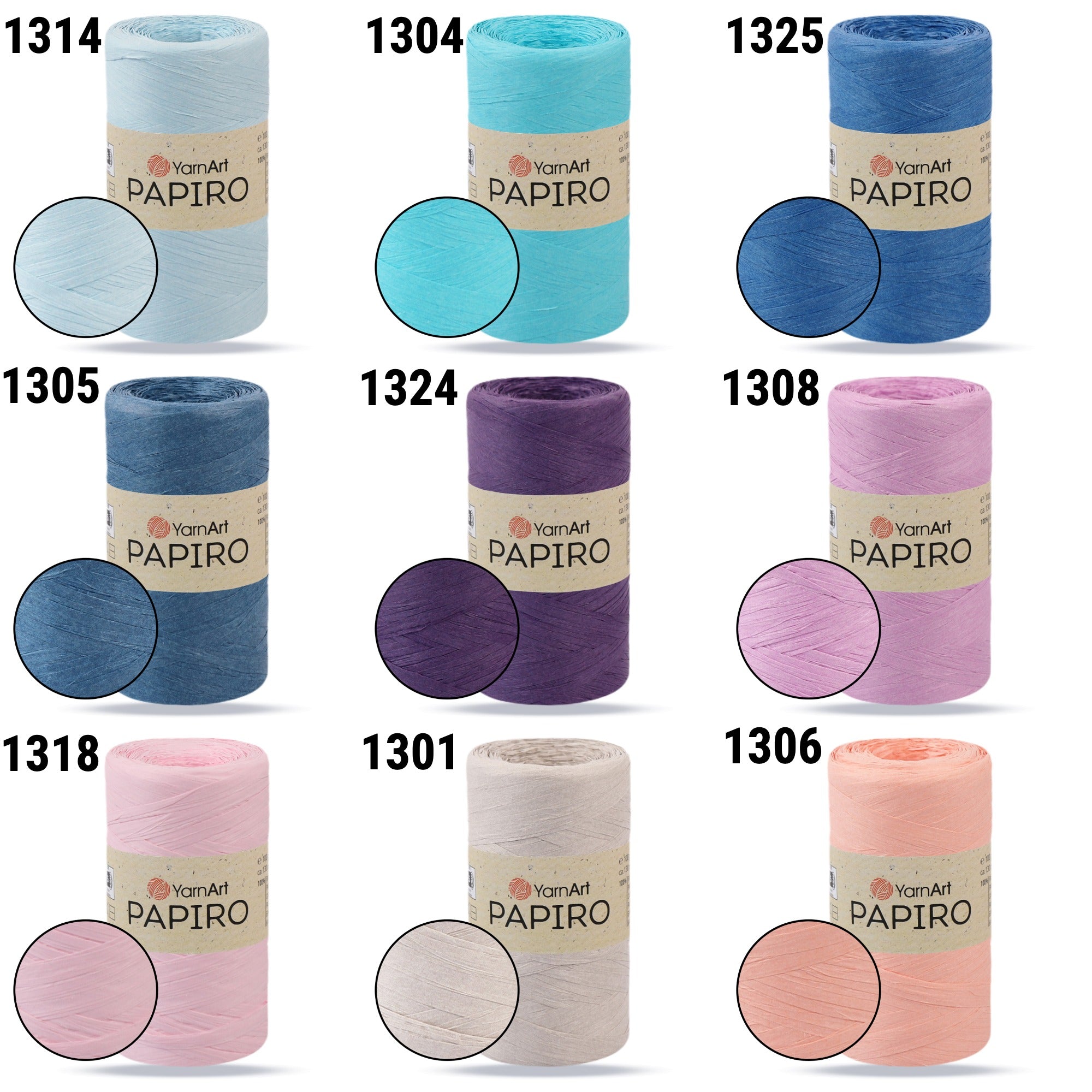 YarnArt Papiro, 22 colors, 3.5 oz / 142 yds