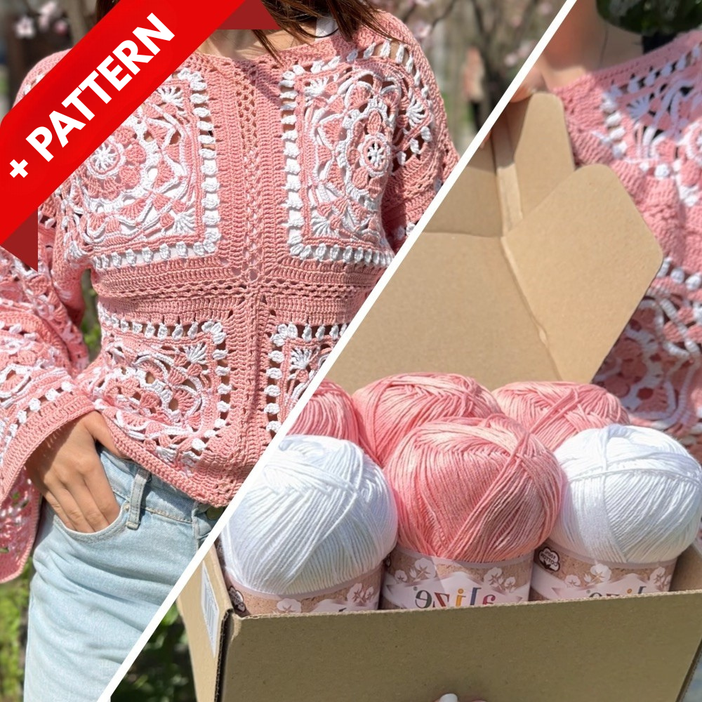 Crochet kit "Daisy blouse" + PATTERN