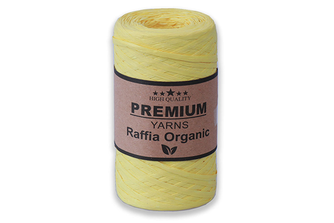Premium Yarn Raffia Organic, 15 colors, 5.2 oz / 251 yards