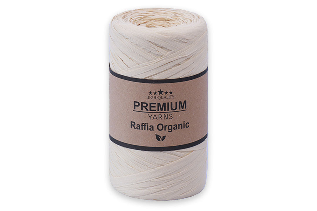 Premium Yarn Raffia Organic, 15 colors, 5.2 oz / 251 yards
