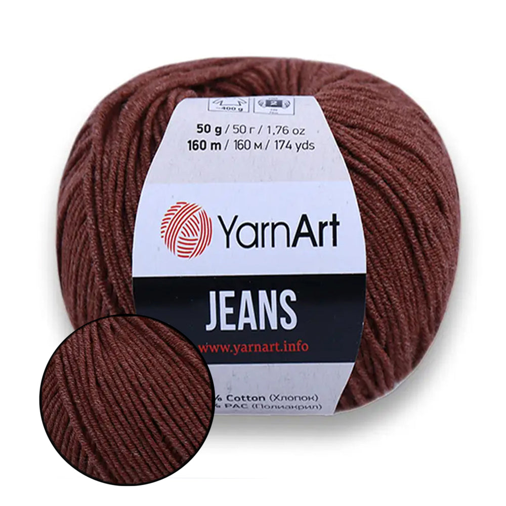 YarnArt Jeans, 62 colors, 1.75 oz / 174 yds