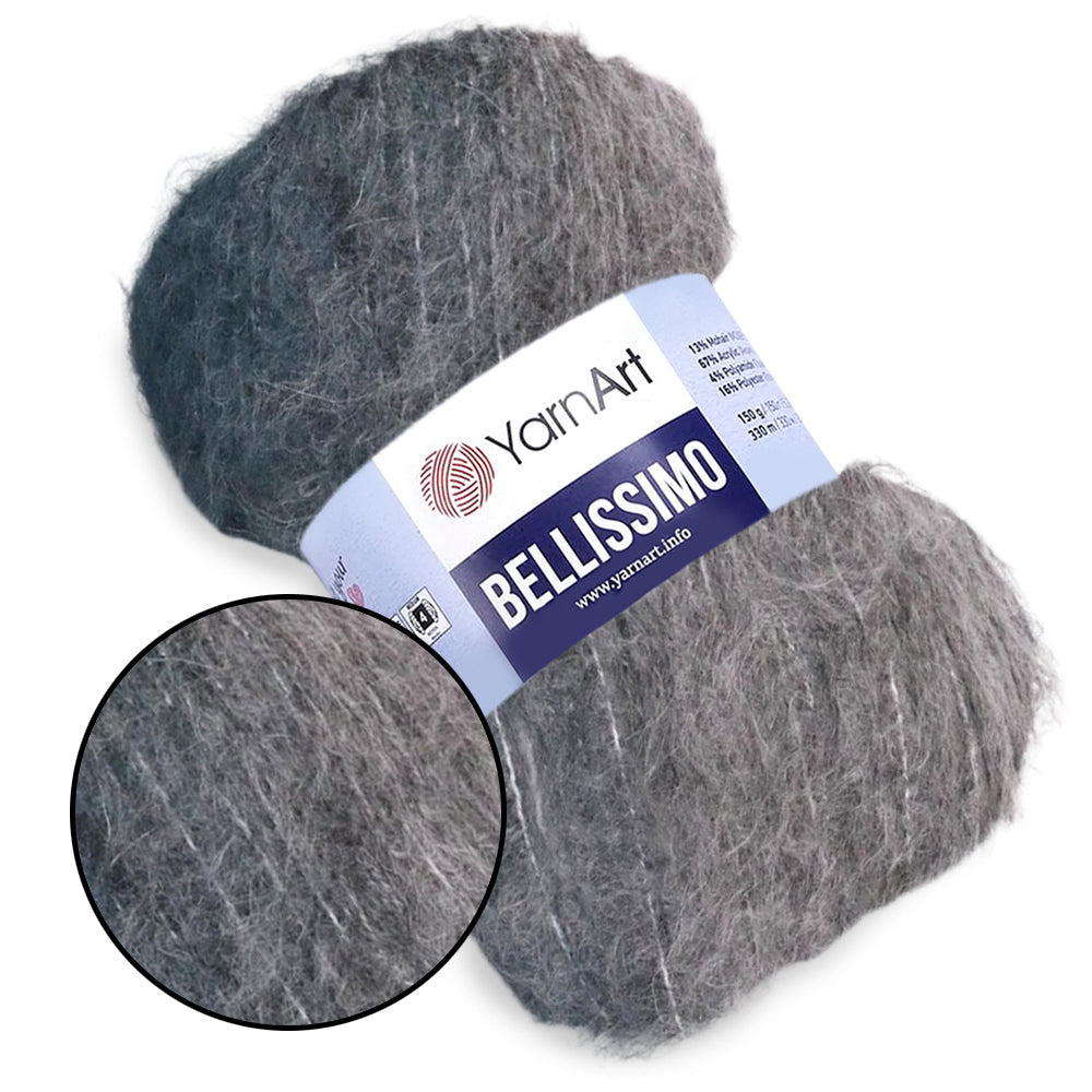 YarnArt Bellissimo, Mohair Yarn, 17 Colors, 5.29 oz / 360 yards