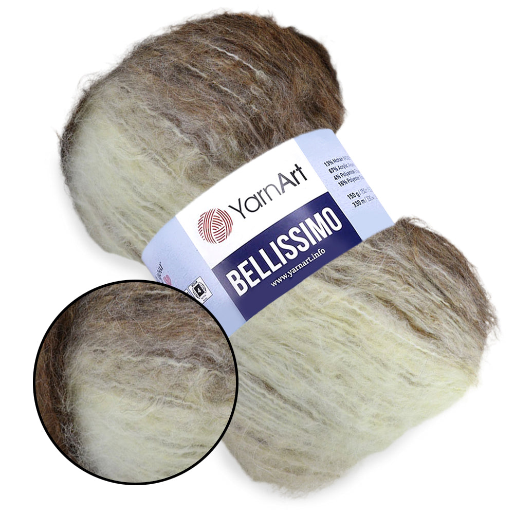 YarnArt Bellissimo, Mohair Yarn, 17 Colors, 5.29 oz / 360 yards