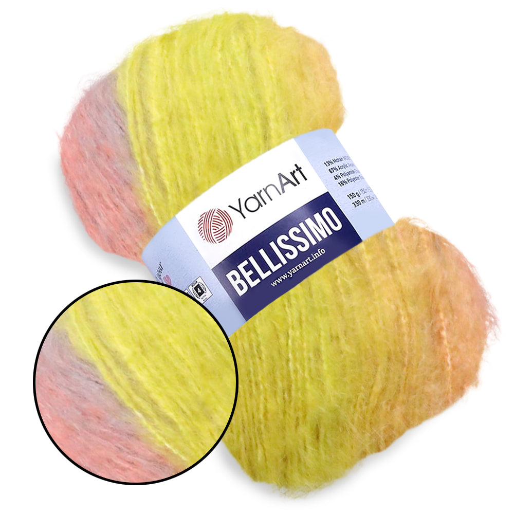 YarnArt Bellissimo, Mohair Yarn, 17 Colors, 5.29 oz / 360 yards