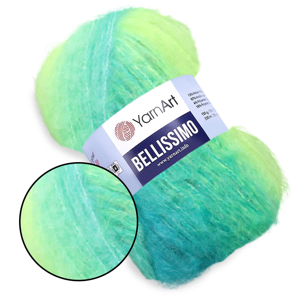 YarnArt Bellissimo, Mohair Yarn, 17 Colors, 5.29 oz / 360 yards