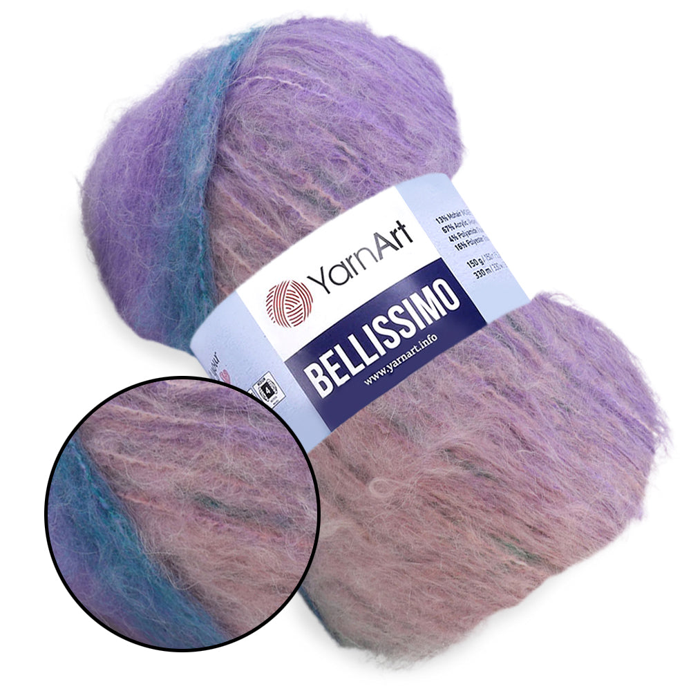 YarnArt Bellissimo, Mohair Yarn, 17 Colors, 5.29 oz / 360 yards