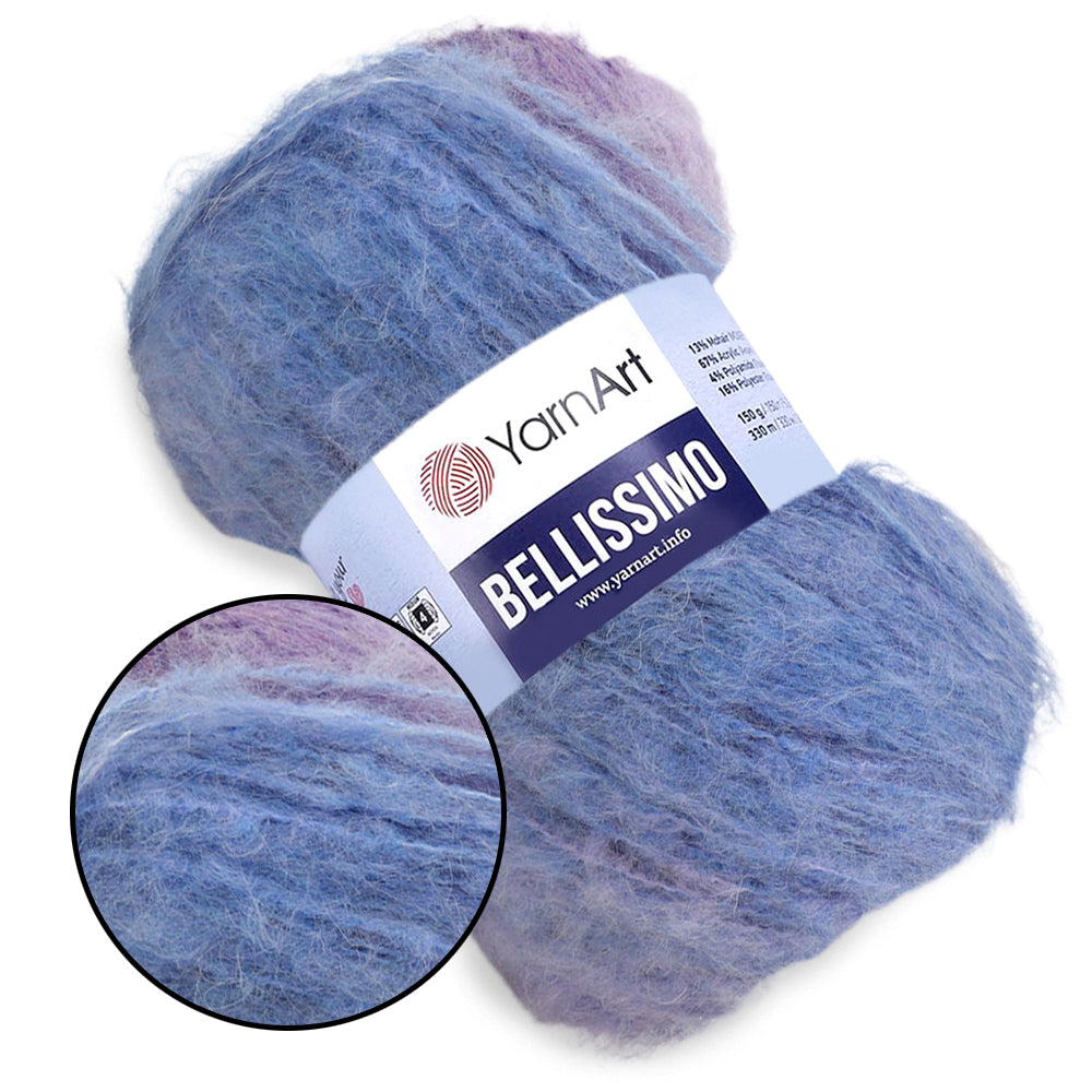 YarnArt Bellissimo, Mohair Yarn, 17 Colors, 5.29 oz / 360 yards