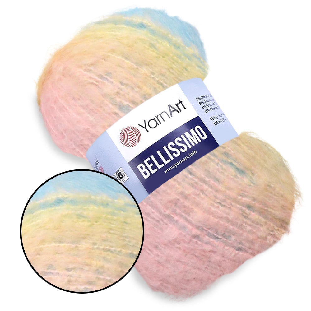 YarnArt Bellissimo, Mohair Yarn, 17 Colors, 5.29 oz / 360 yards