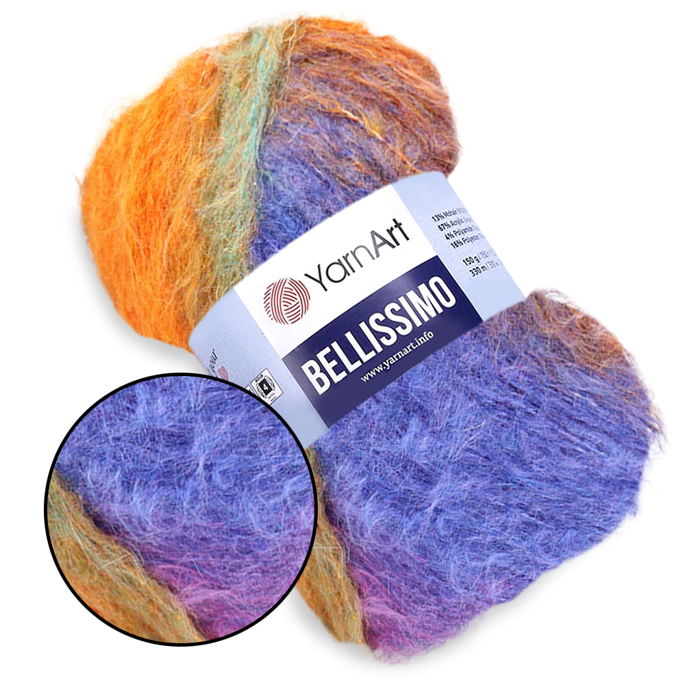 YarnArt Bellissimo, Mohair Yarn, 17 Colors, 5.29 oz / 360 yards
