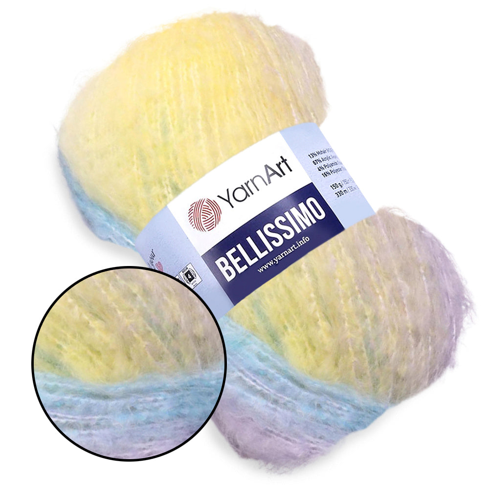 YarnArt Bellissimo, Mohair Yarn, 17 Colors, 5.29 oz / 360 yards