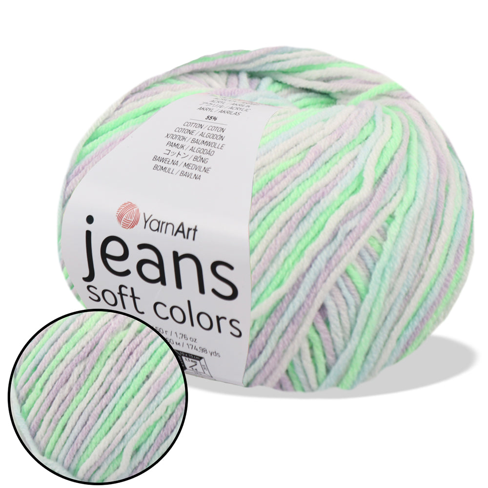 Yarnart Jeans Soft Colors, 11 Color, 1.75 oz / 174 yds