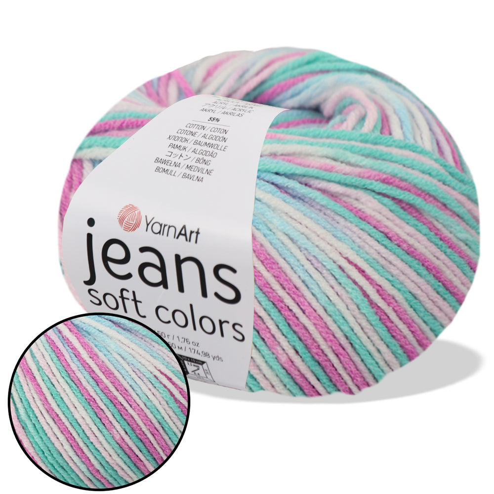 Yarnart Jeans Soft Colors, 11 Color, 1.75 oz / 174 yds