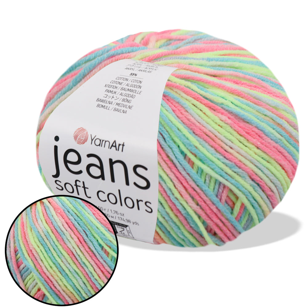 Yarnart Jeans Soft Colors, 11 Color, 1.75 oz / 174 yds