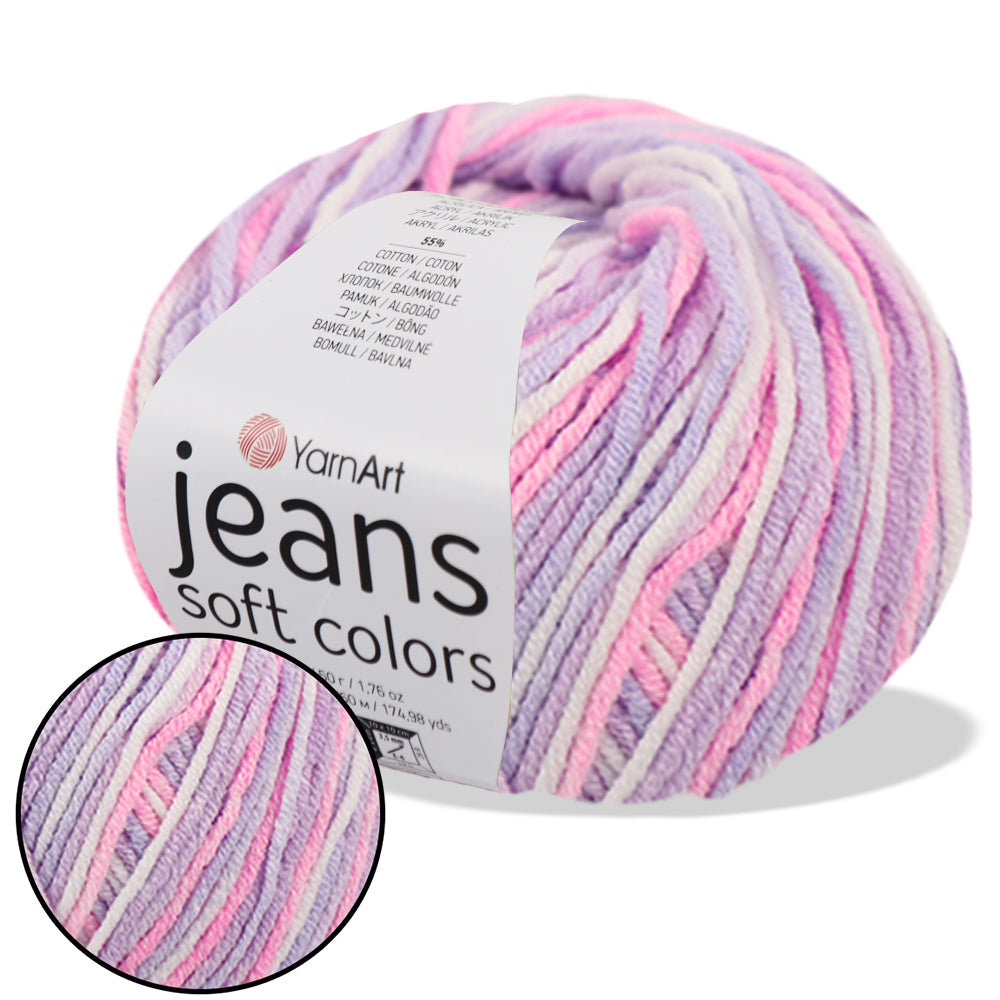 Yarnart Jeans Soft Colors, 11 Color, 1.75 oz / 174 yds