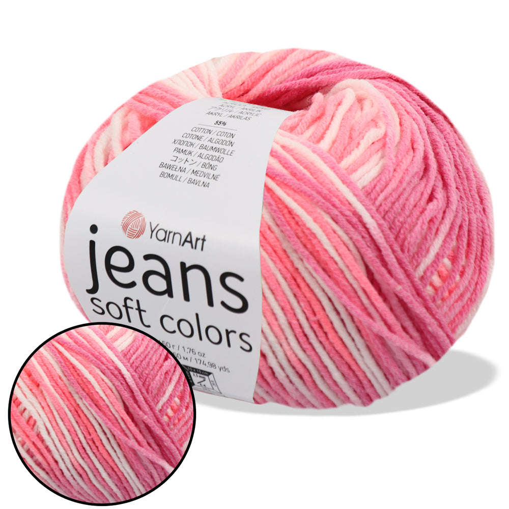 Yarnart Jeans Soft Colors, 11 Color, 1.75 oz / 174 yds