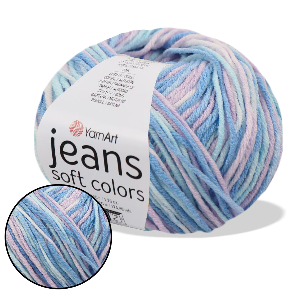 Yarnart Jeans Soft Colors, 11 Color, 1.75 oz / 174 yds