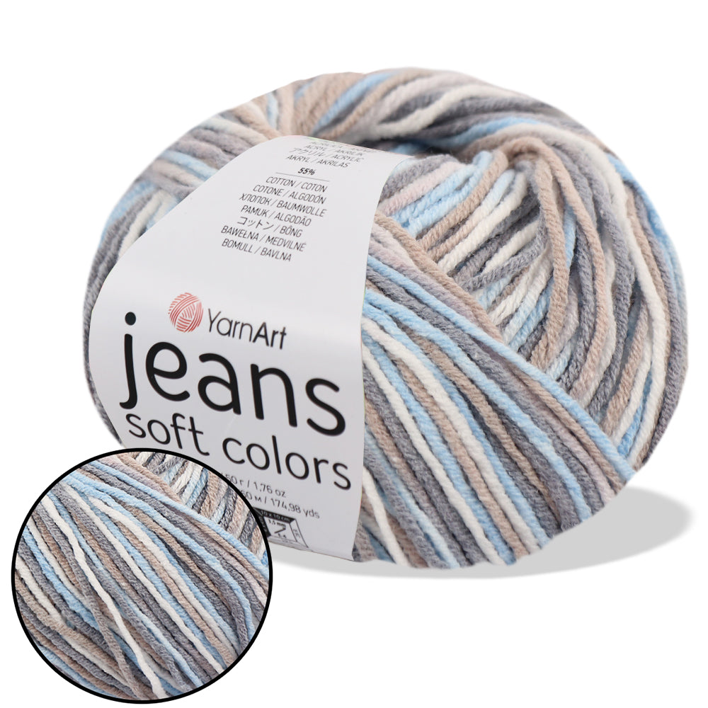 Yarnart Jeans Soft Colors, 11 Color, 1.75 oz / 174 yds