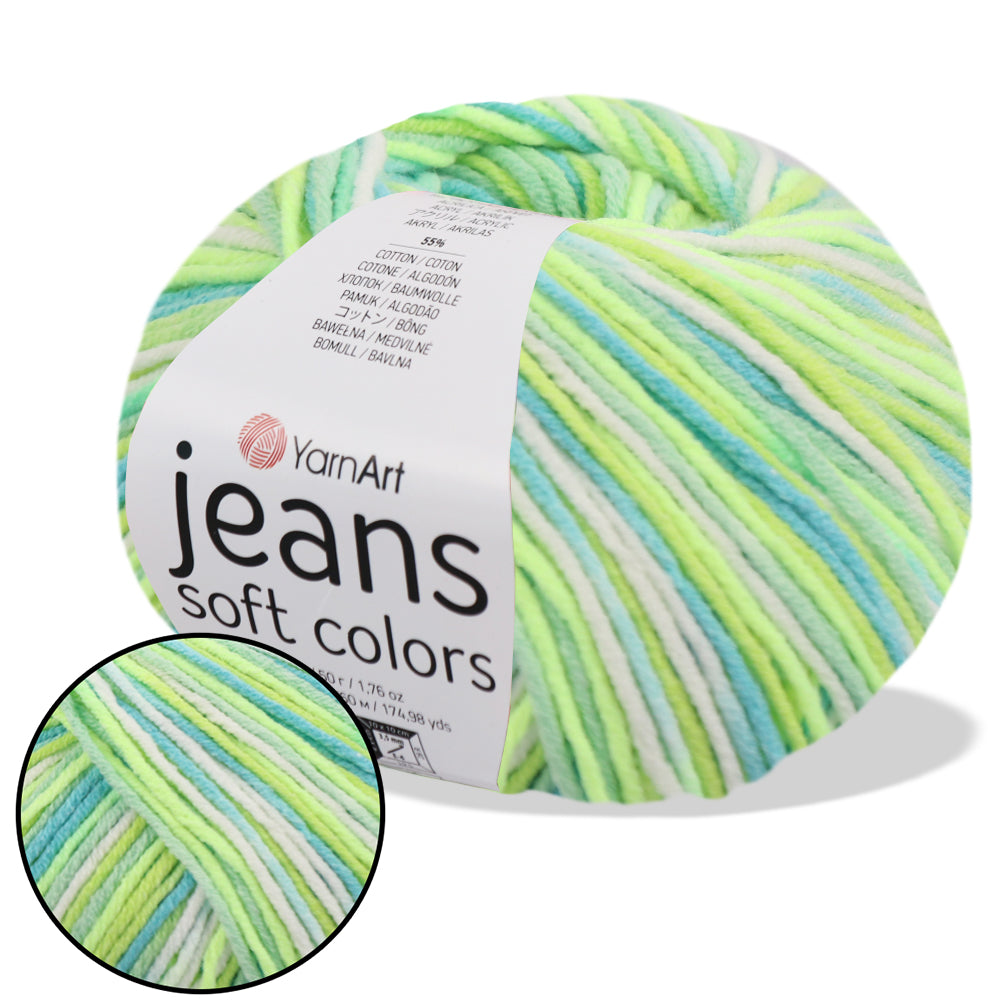 Yarnart Jeans Soft Colors, 11 Color, 1.75 oz / 174 yds