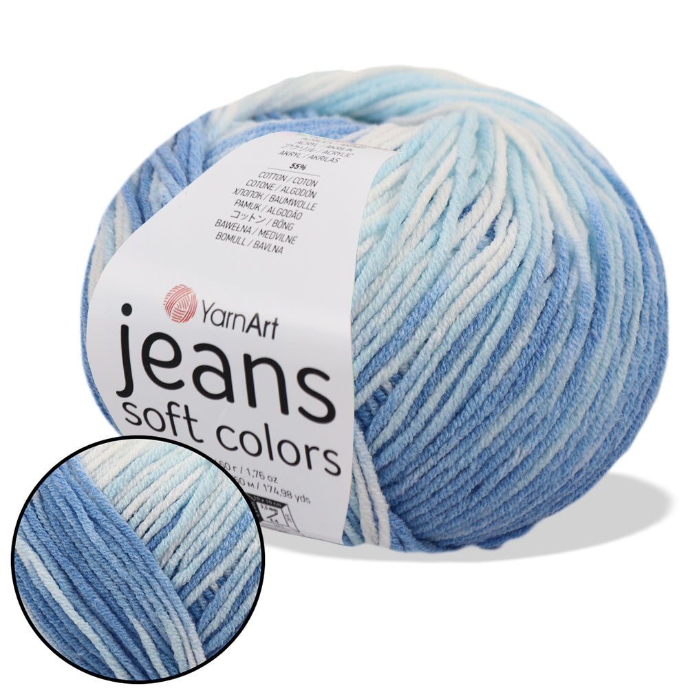 Yarnart Jeans Soft Colors, 11 Color, 1.75 oz / 174 yds