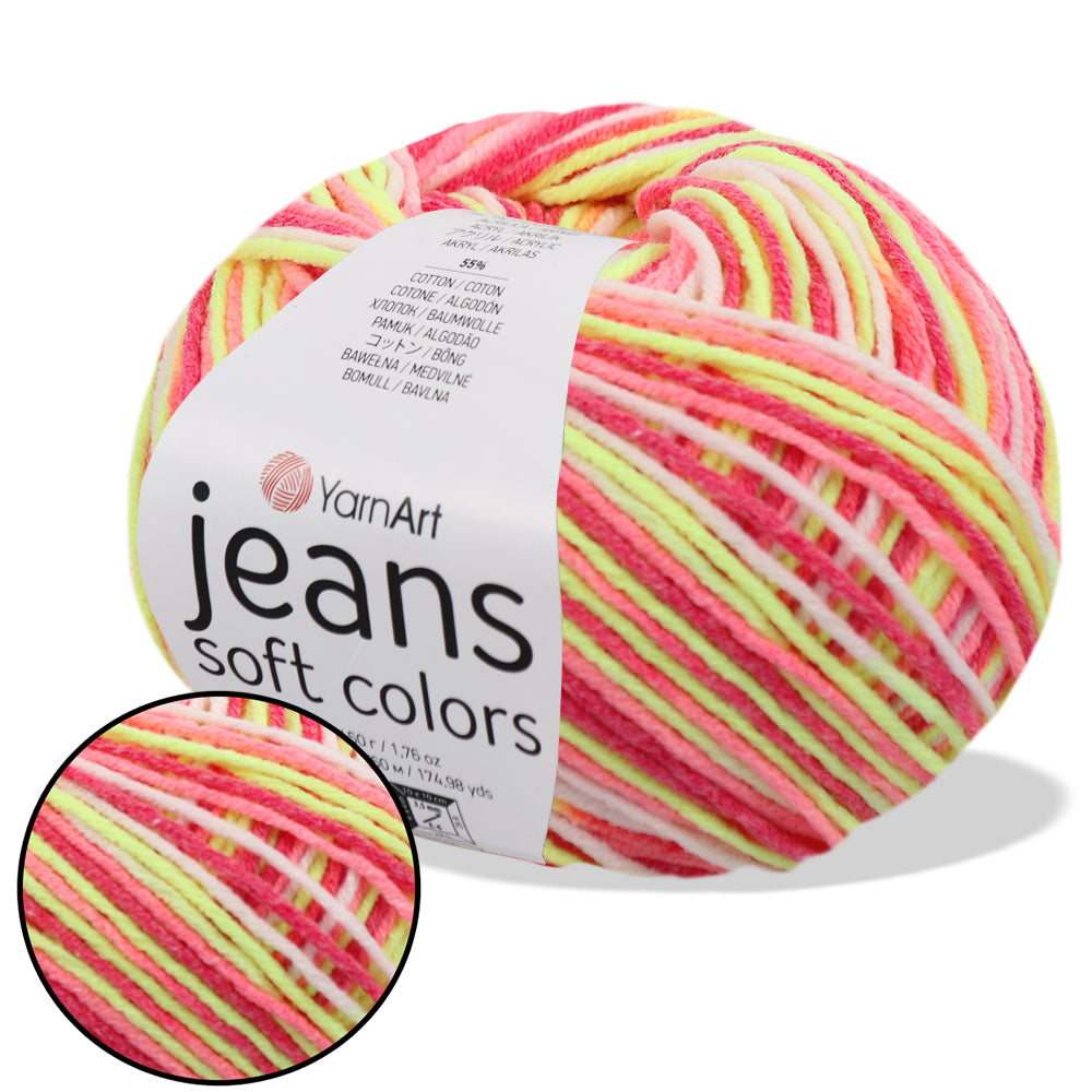 Yarnart Jeans Soft Colors, 11 Color, 1.75 oz / 174 yds
