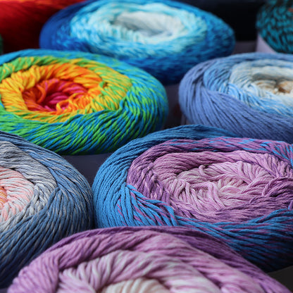 YarnArt Bouquet - Multicolor gradient yarn cake with flower accent
