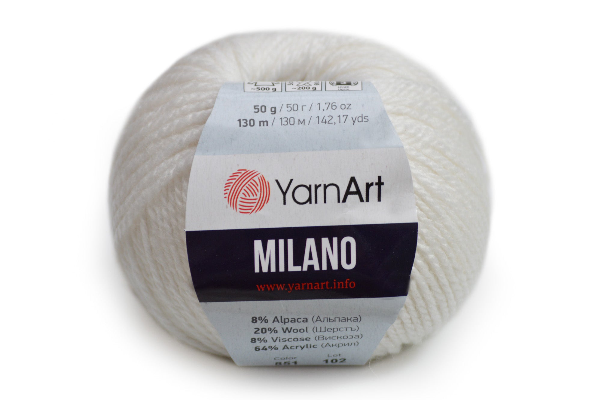 Yarnart Milano, 17 colors, 1.76 oz / 142 yards