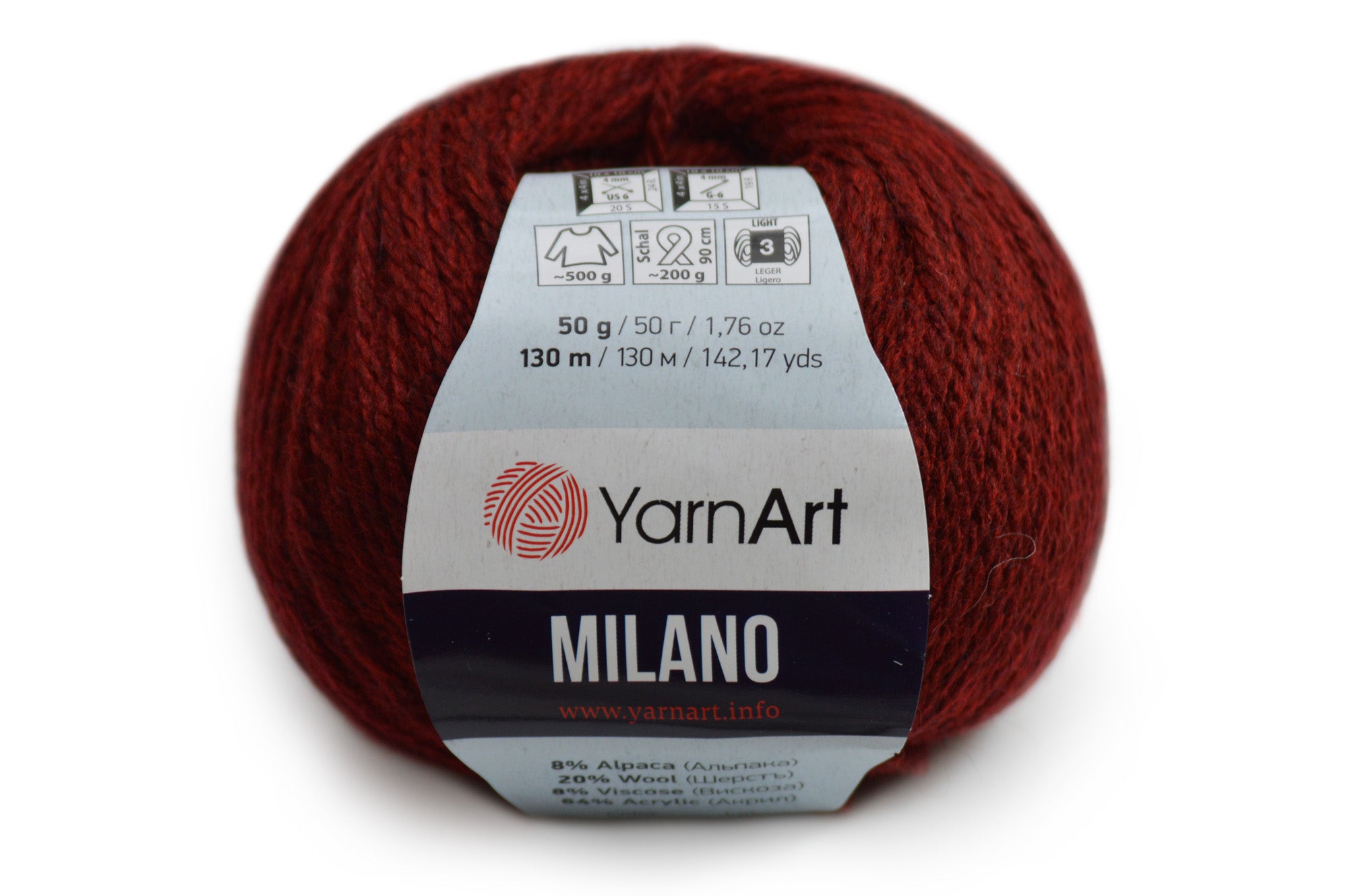 Yarnart Milano, 17 colors, 1.76 oz / 142 yards