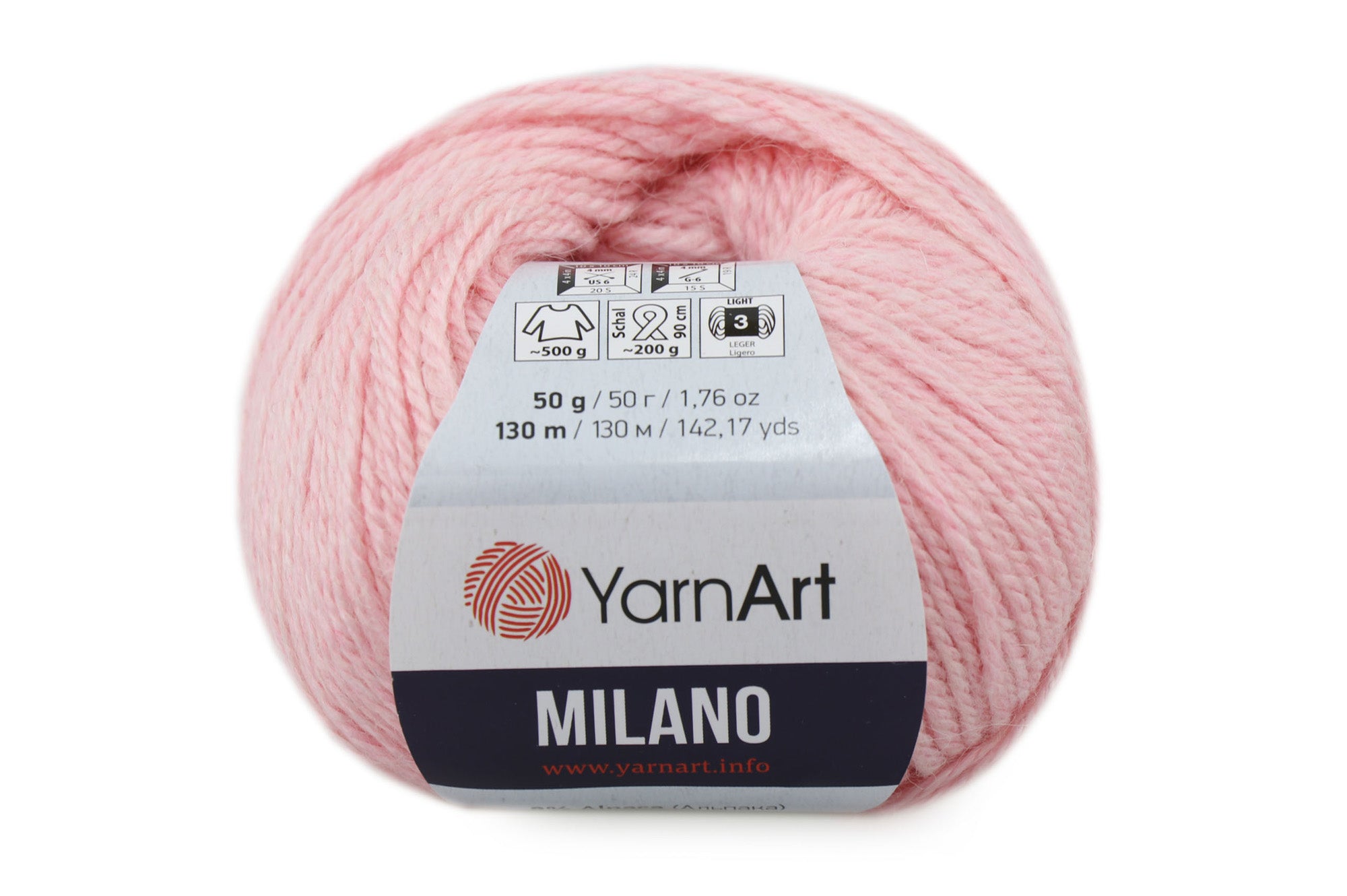 Yarnart Milano, 17 colors, 1.76 oz / 142 yards