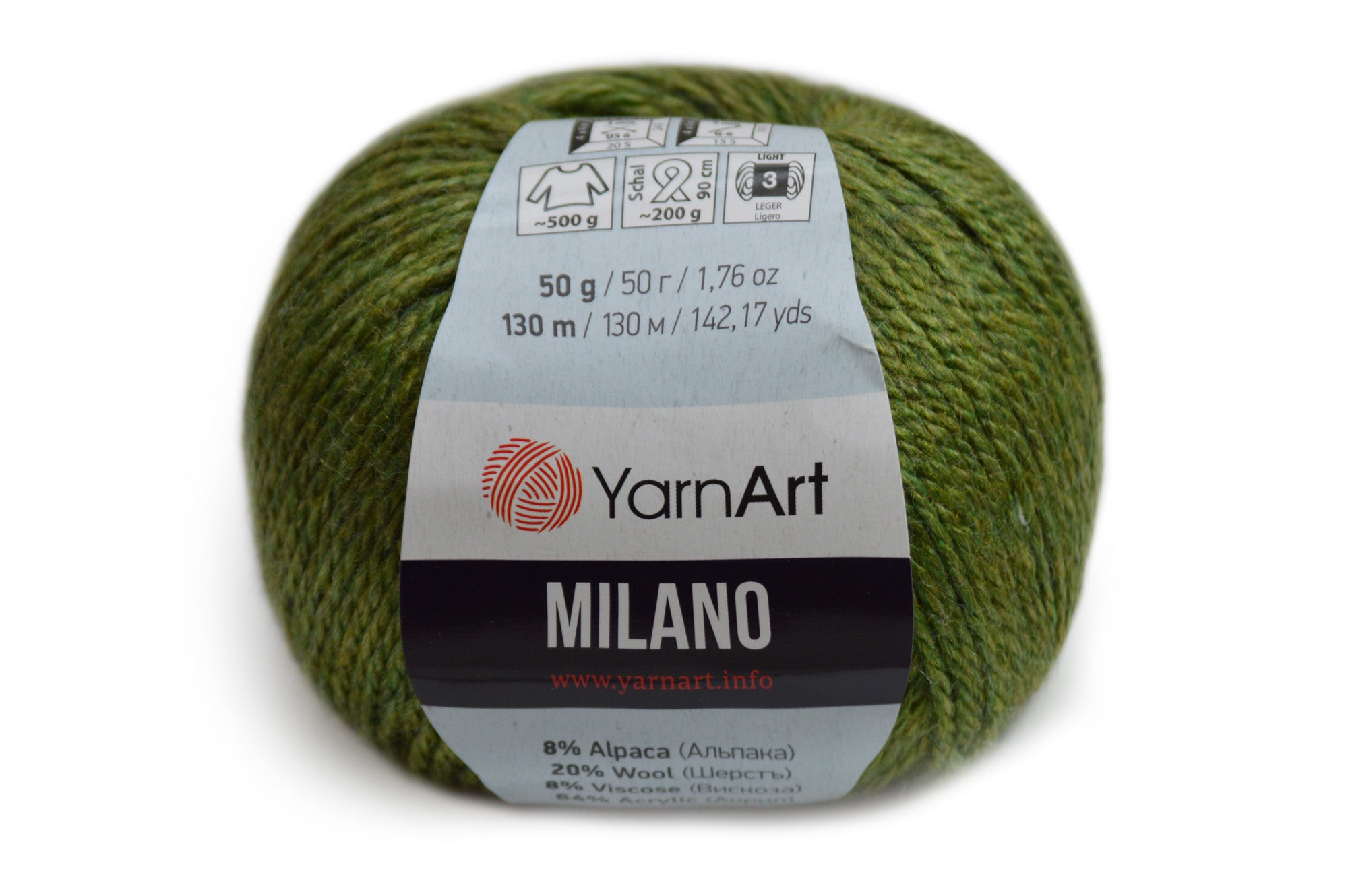 Yarnart Milano, 17 colors, 1.76 oz / 142 yards