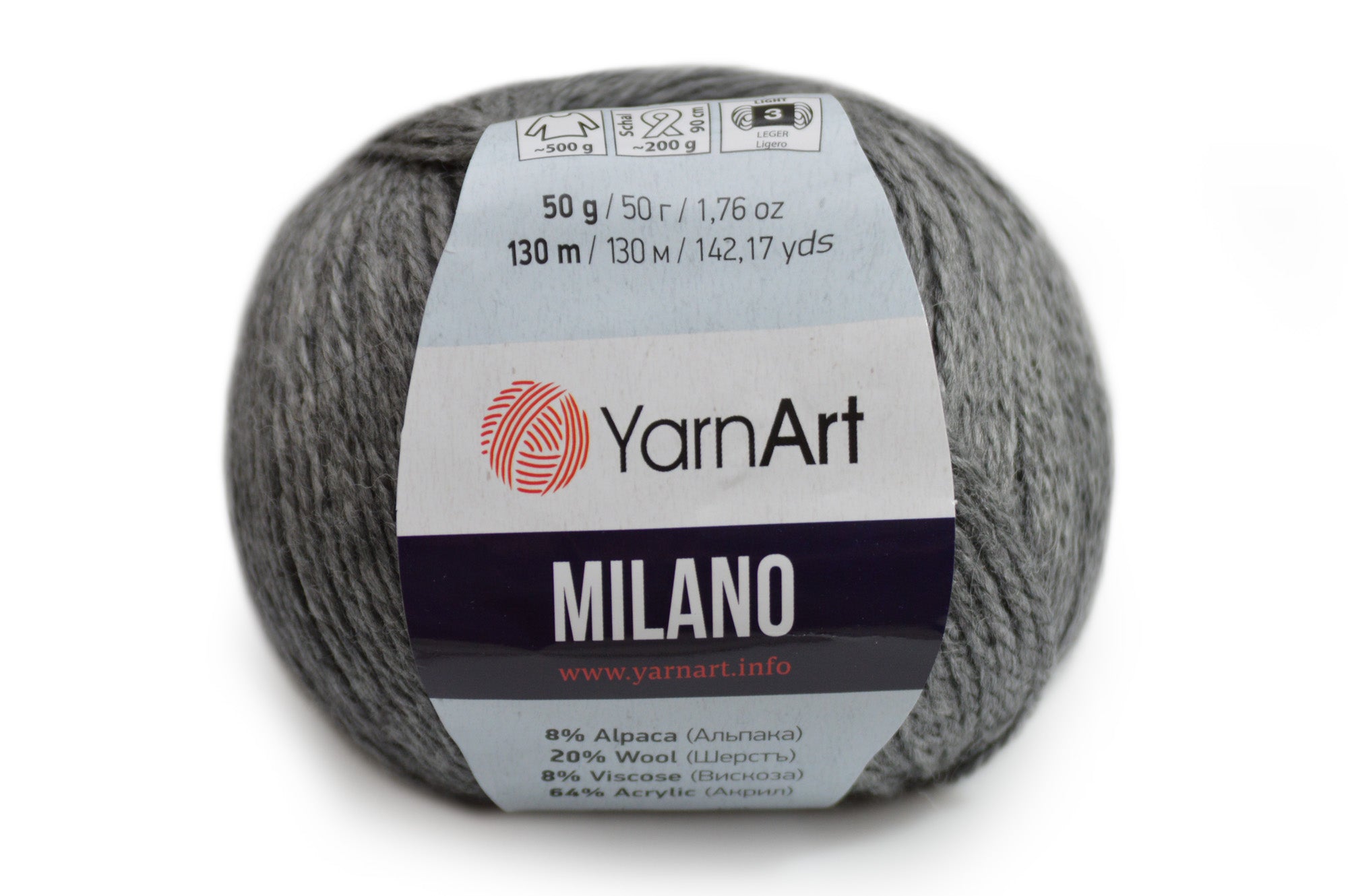 Yarnart Milano, 17 colors, 1.76 oz / 142 yards