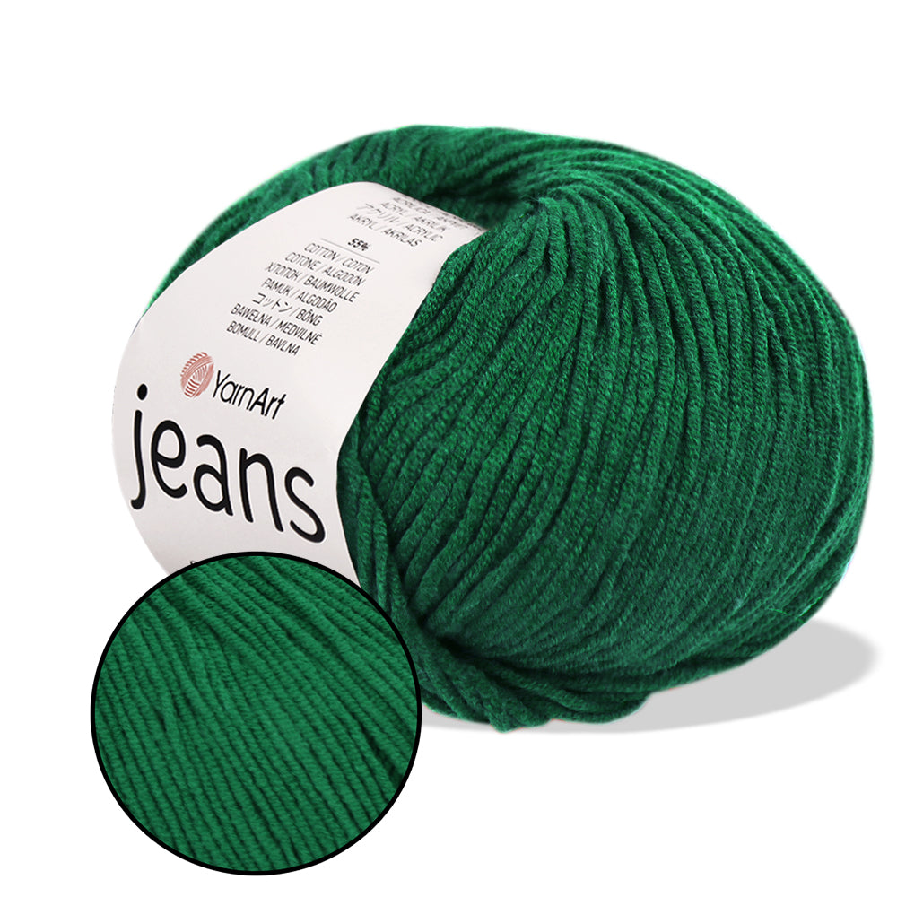 YarnArt Jeans, 62 colors, 1.75 oz / 174 yds