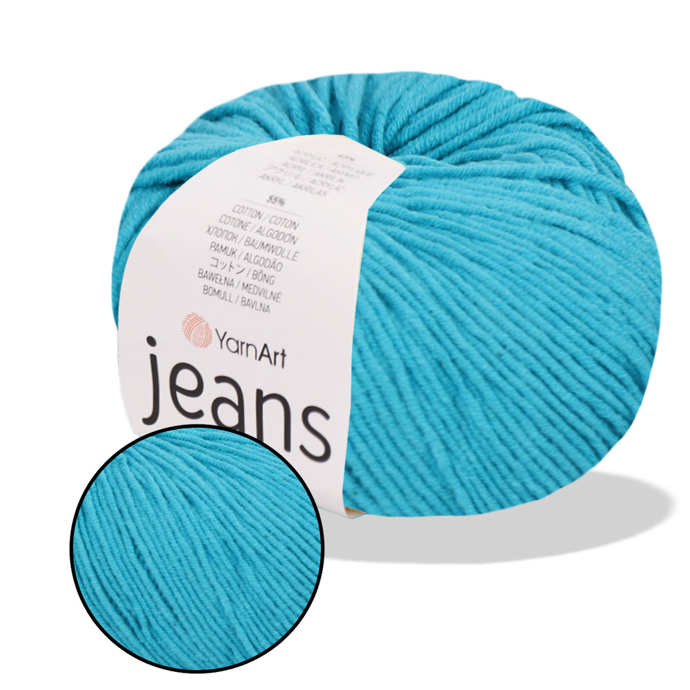YarnArt Jeans, 62 colors, 1.75 oz / 174 yds