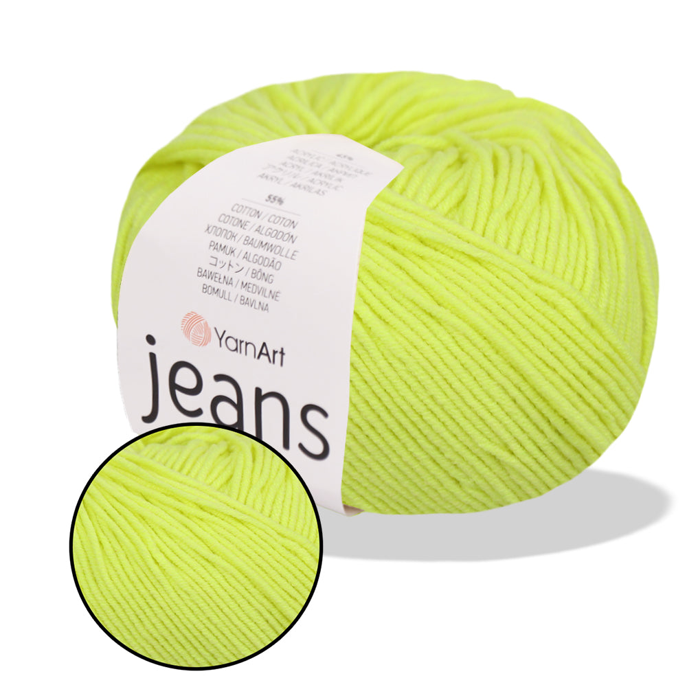 YarnArt Jeans, 62 colors, 1.75 oz / 174 yds