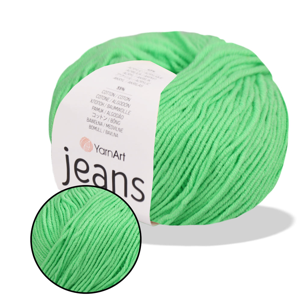 YarnArt Jeans, 62 colors, 1.75 oz / 174 yds